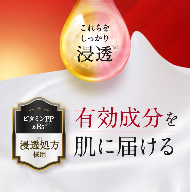 これらをしっかり浸透。有効成分を肌に届ける