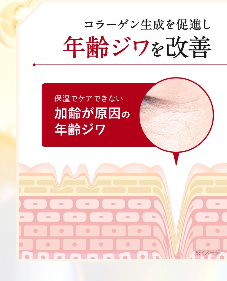 コラーゲン生成を促進し、年齢ジワを改善